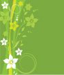 Abstract background with green flowers