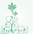 Abstract background with green flowers