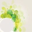 Abstract background with green flowers