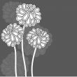 Abstract background with grey flowers