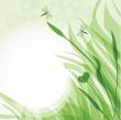 Abstract background with green flowers
