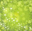 Abstract background with green flowers