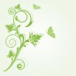 Abstract background with green flowers