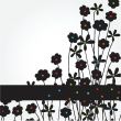 Abstract background with black flowers