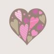 Cute vector background with vintage hearts