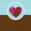 Cute vector background with vintage hearts