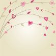 Cute vector background with vintage hearts