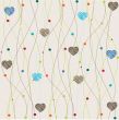 Cute vector background with vintage hearts
