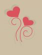Cute vector background with vintage hearts