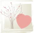 Cute vector background with vintage hearts