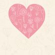 Cute vector background with vintage hearts