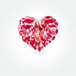 Cute vector background with vintage hearts