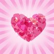 Cute vector background with vintage hearts
