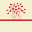 Cute vector background with vintage hearts