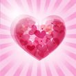 Cute vector background with vintage hearts