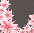 Vintage floral card with handdrawn flowers