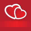 Valentines cards with two hearts and place for your text.