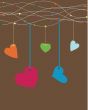 Cute vector background with vintage hearts