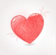 Cute vector background with vintage hearts