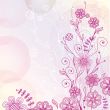 Vintage floral card with handdrawn flowers