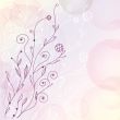 Vintage floral card with handdrawn flowers