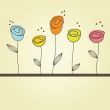 Retro card with vintage rose