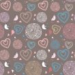 Seamless pattern with hearts and flowers