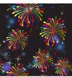 Colorful vector fireworks