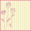 Retro card with vintage rose