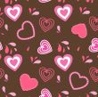 Seamless pattern with hearts and flowers