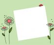 Bright greetings card with flowers and buttons