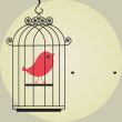 Cute bird in birdcage