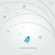 Cute greetings card with birds on a swing