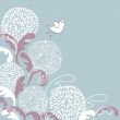 Cute greetings card with birds on a swing