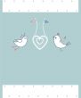 Cute greetings card with birds on a swing