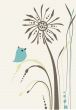 Cute greetings card with birds on a swing