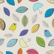 Vintage seamless background with birds