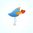 Cute blue birds on the love date