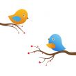Cute blue birds on the love date