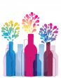 Abstract background with glass bottles