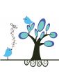 Cute blue birds on the love date