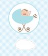 baby boy announcement card. vector illustration