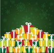 Greeting christmas card with present box