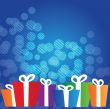 Greeting christmas card with present box