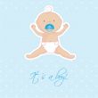 baby boy announcement card. vector illustration
