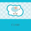 baby boy announcement card. vector illustration