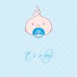 baby boy announcement card. vector illustration