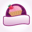 Cute vector background with small cupcake