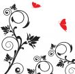 Floral card with butterflies