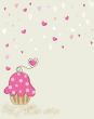Cute vector background with small cupcake